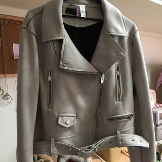 ザラ(ZARA)のZARAのライダースジャケット XL 2018(グレー)(ライダースジャケット)