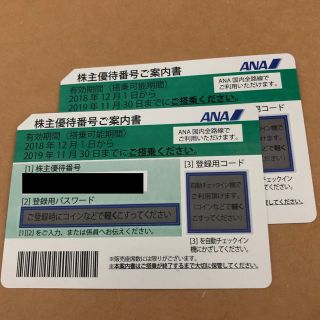 エーエヌエー(ゼンニッポンクウユ)(ANA(全日本空輸))のANA 株主優待券 2枚(その他)