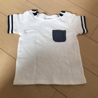 シマムラ(しまむら)の新品未使用 半袖セーラー風Tシャツ95サイズ オーガニックコットン 保育園幼稚園(Tシャツ/カットソー)