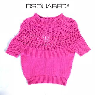 ディースクエアード(DSQUARED2)の★美品★DSQUARED2 半袖ニット ピンク(ニット/セーター)