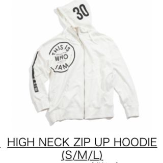 與真司郎　HIGH NECK ZIP UP HOODIE(パーカー) ホワイト