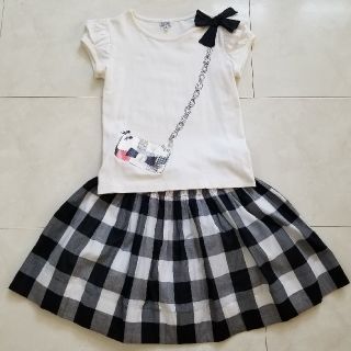 シモネッタ(Simonetta)のシモネッタ　リボン&ジュエルTシャツ　9Y 146(Tシャツ/カットソー)