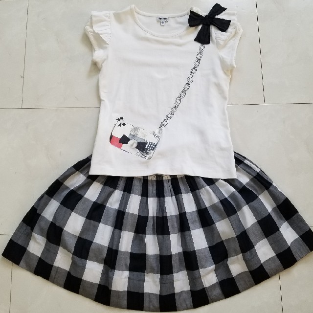 Simonetta(シモネッタ)のシモネッタ　チェックスカート　8Y 138 キッズ/ベビー/マタニティのキッズ服女の子用(90cm~)(スカート)の商品写真