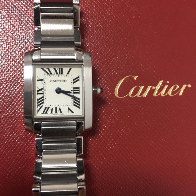 美品 カルティエ タンク フランセーズ シルバー SM Cartier