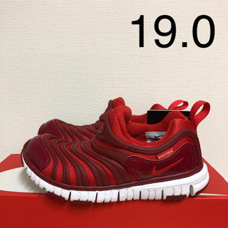 ナイキ(NIKE)のナイキ ダイナモフリー 新品 19.0 キッズ スニーカー スリッポン 赤 靴(スリッポン)
