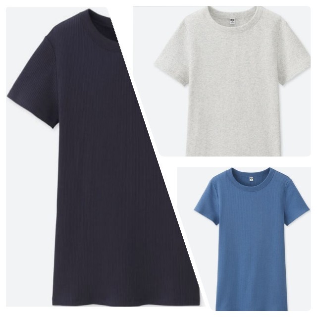 UNIQLO(ユニクロ)の【こまたん様専用】新品!!【5色セット】スピーマコットンリブクルーネックTシャツ レディースのトップス(Tシャツ(半袖/袖なし))の商品写真