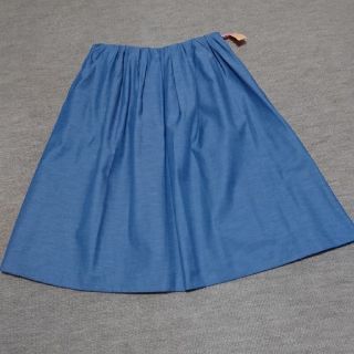 ボールジィ(Ballsey)の【美品】BALLSEY ボールジィ ブルー 麻混 ふんわりスカート★36(S)(ひざ丈スカート)