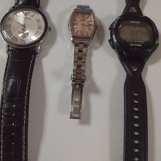 腕時計3本まとめ売り。スピードマスター、ルキア、アルマーニ。(腕時計)