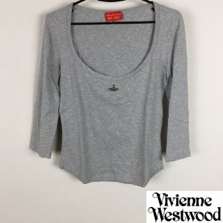 ヴィヴィアンウエストウッド(Vivienne Westwood)の美品 ヴィヴィアンウエストウッドレッドレーベル 7分袖Tシャツ グレー サイズM(Tシャツ(長袖/七分))