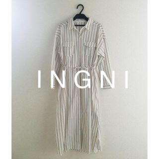 イング(INGNI)の2019最新★ I N G N Iイング★ストライプドロストシャツ／ワンピース(ロングワンピース/マキシワンピース)