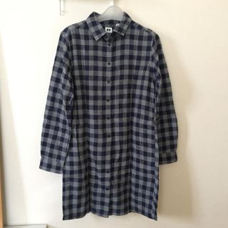 ユニクロ(UNIQLO)のチェック柄 シャツワンピース(ひざ丈ワンピース)