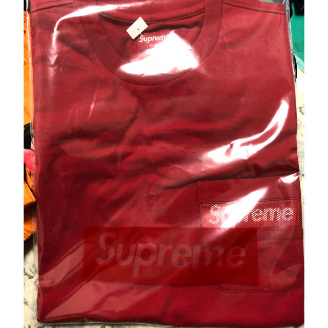 supreme mesh stripe pocket tee