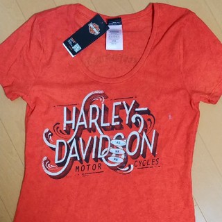 ハーレーダビッドソン　純正　Tシャツ　XS  オレンジ(Tシャツ(半袖/袖なし))