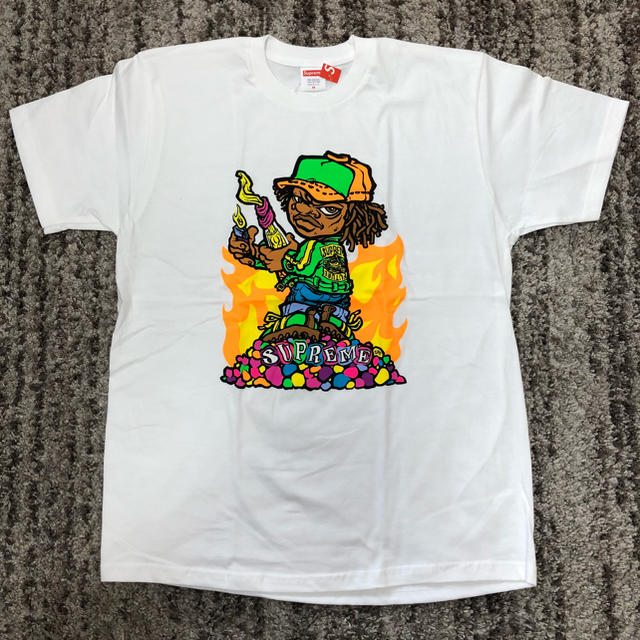 トップスM 白 supreme molotov kid tee シュプリーム Tシャツ