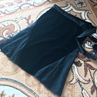 ブルーガール(Blugirl)の18 BLUGIRLのブラックベルベット×シルクスカート！ブルーガール(ひざ丈スカート)