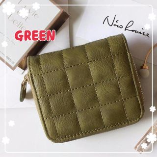 ✿春財布に✿流行りのコンパクト♡ミニ財布 レディース キルティング 緑♡(財布)