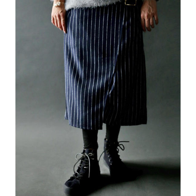 antiqua(アンティカ)のアンティカ ストライプスカート レディースのスカート(ひざ丈スカート)の商品写真