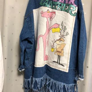 ザラ(ZARA)のzara ピンクパンサーデニムジャケット(Gジャン/デニムジャケット)