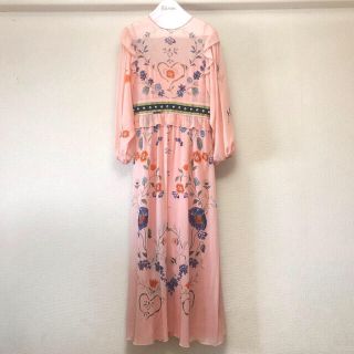 レッドヴァレンティノ(RED VALENTINO)のRED VALENTINO/フラワープリント×スタッズドレス/ワンピース/近作(ロングワンピース/マキシワンピース)