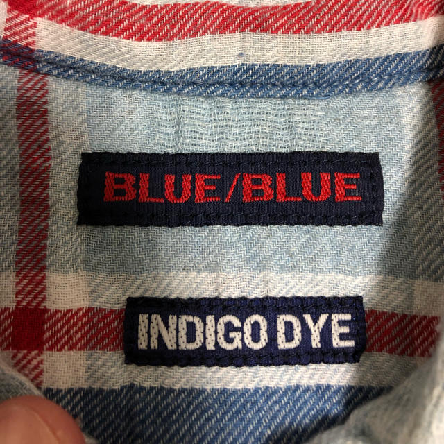 BLUE BLUE(ブルーブルー)のBLUE BLUE 半袖チェックシャツ インディゴ染め サイズ2 メンズのトップス(シャツ)の商品写真
