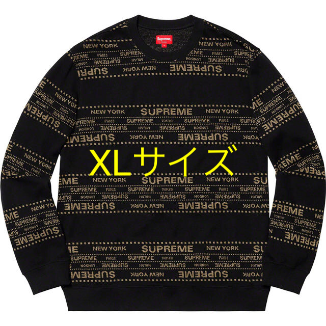 SUPREME Metallic Jacquard Crewneck 黒