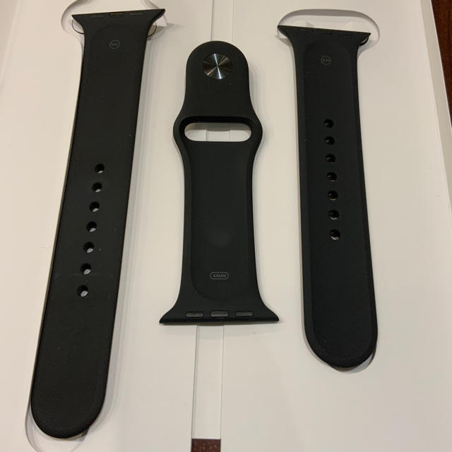 Apple Watch(アップルウォッチ)の(純正品) Apple Watch 44mm バンド ブラック メンズの時計(ラバーベルト)の商品写真