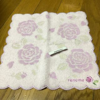 レノマ(RENOMA)のりんご様　レノマrenoma  バラ柄 刺繍  パープルピンク (ハンカチ)