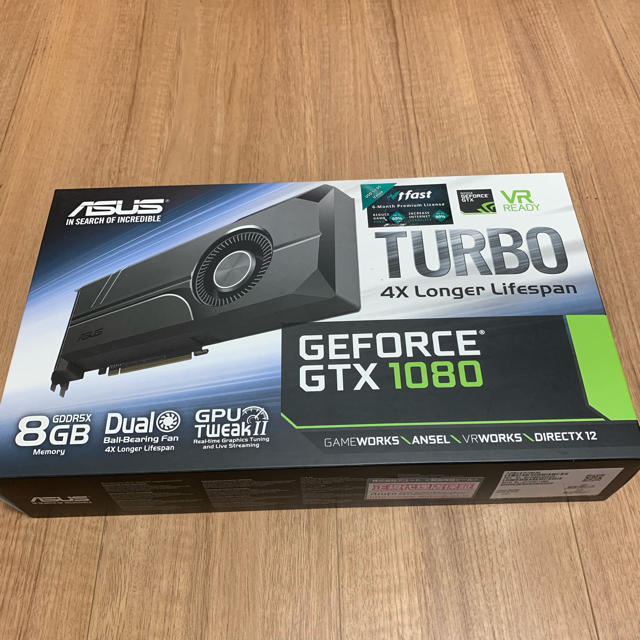 ASUS(エイスース)のグラボ ASUS GEFORCE GTX 1080−8GB（送料無料） スマホ/家電/カメラのPC/タブレット(PC周辺機器)の商品写真