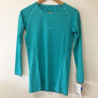 フィラ(FILA)のL ) 未使用  FILA メンズ Tシャツ 長袖 ターコイズ 運動 スポーツ(トレーニング用品)