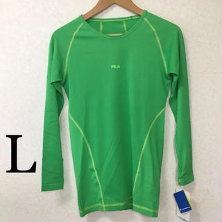フィラ(FILA)のL ) 未使用  FILA メンズ Tシャツ 長袖 グリーン 運動 スポーツ(トレーニング用品)