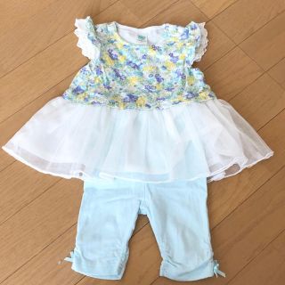 マザウェイズ(motherways)の美品  マザウェイズ 花柄 ベビー ワンピース レギンス セット 60 70(ワンピース)