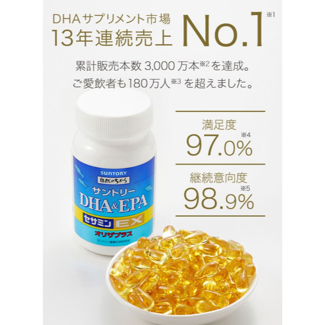 健康食品サントリー DHA EPA セサミン 2本