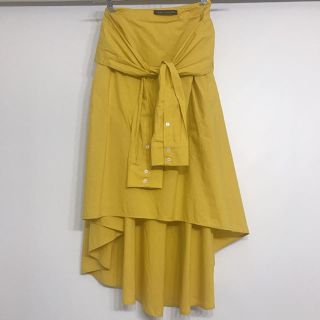 ザラ(ZARA)のザラ ZARA 春 マスタード イエロー フレアスカート(ひざ丈スカート)