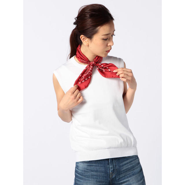 TOMORROWLAND(トゥモローランド)の新品 manipuri マニプリ バンダナ スカーフ 赤 レディースのファッション小物(バンダナ/スカーフ)の商品写真