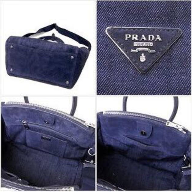 PRADA - プラダ デニム スウェード バッグ
