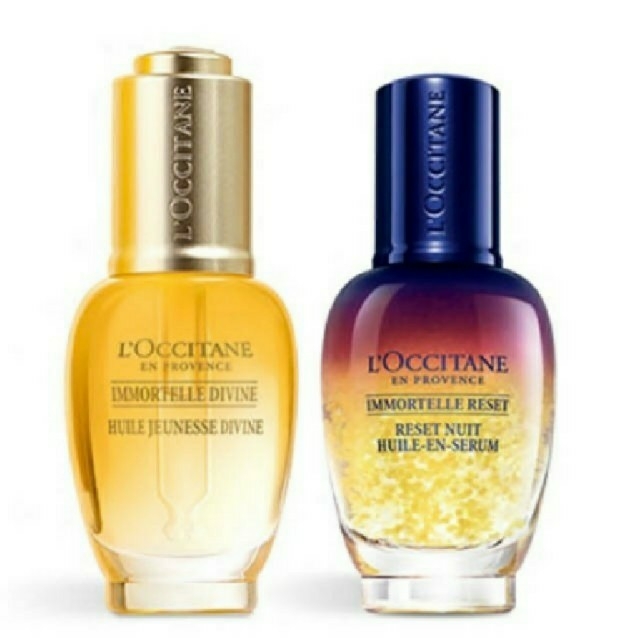 L'OCCITANE(ロクシタン)のイモーテル☆ディヴァインインテンシヴオイル&オーバーナイトリセットセラム コスメ/美容のスキンケア/基礎化粧品(美容液)の商品写真