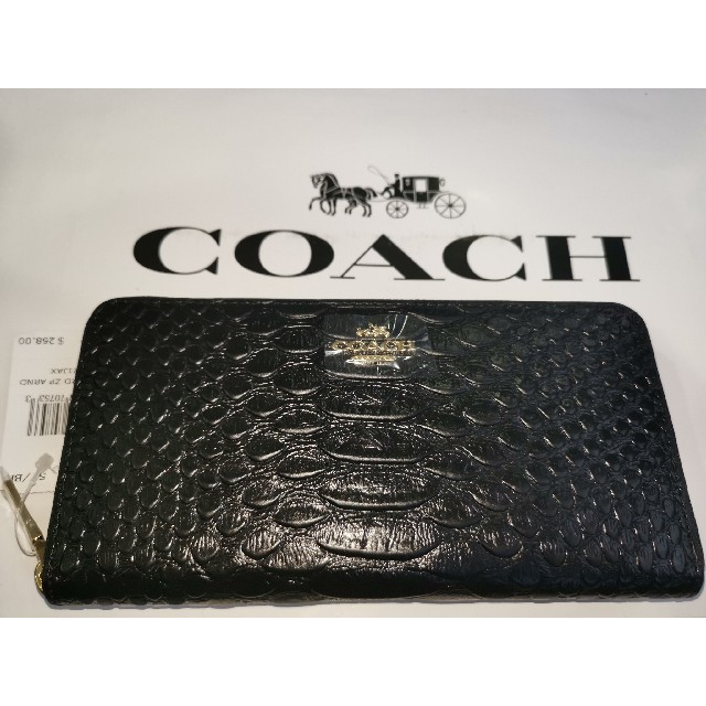 COACH - 新品 正規品 コーチ 長財布 エンボスドスネークレザーの通販