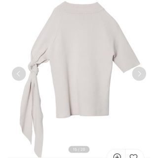 アメリヴィンテージ(Ameri VINTAGE)の新品未使用  ASYMMETRY KNOT SLEEVE KNIT(カットソー(半袖/袖なし))