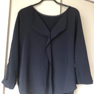 スピックアンドスパンノーブル(Spick and Span Noble)の極美品♡Spick&span☆nobleネイビーブラウス(シャツ/ブラウス(長袖/七分))