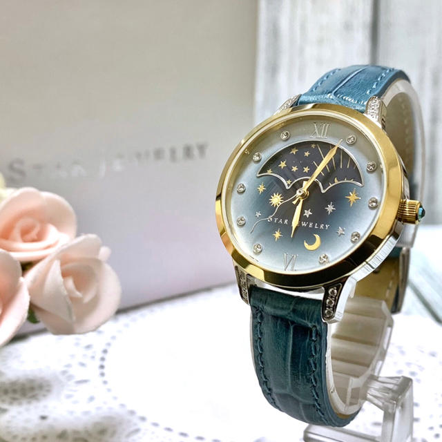 美品】STAR JEWELRY 2018 夏 限定 ムーンフェイズ 腕時計-