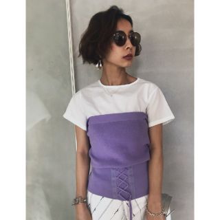 アメリヴィンテージ(Ameri VINTAGE)の新品タグ アメリヴィンテージ BLOUSE DOCKING KNIT(Tシャツ(半袖/袖なし))