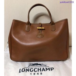 ロンシャン(LONGCHAMP)の本物LONGCHAMPロンシャン外部両サイド.レザー劣化有ボストンバッグ.保存袋(ボストンバッグ)