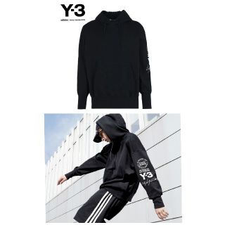 ワイスリー(Y-3)の美品・XSサイズ Y-3 GRAPHIC HOODIE / BLACK(パーカー)