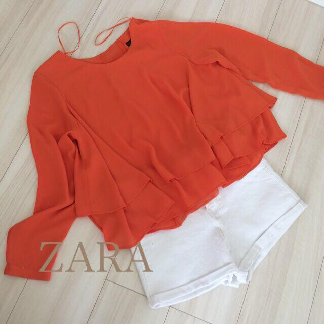 ZARA(ザラ)のZARA ♡ 新品オレンジトップス レディースのトップス(シャツ/ブラウス(長袖/七分))の商品写真