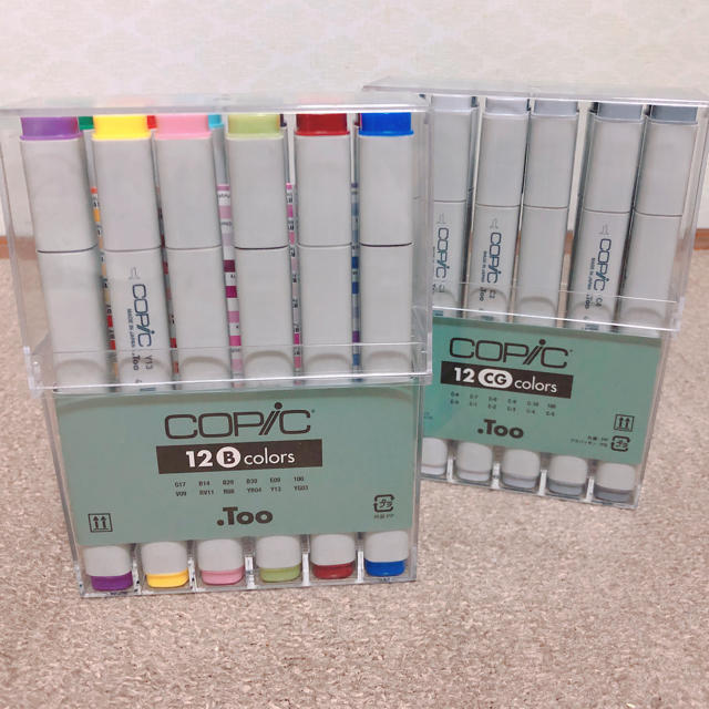 COPIC 12色セット×2(12B,12CG) エンタメ/ホビーのアート用品(カラーペン/コピック)の商品写真