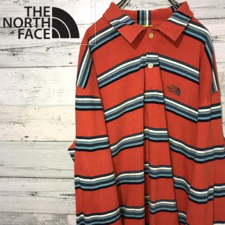 ザノースフェイス(THE NORTH FACE)の【レア】ザノースフェイス☆刺繍ワンポイントロゴ ボーダー ポロシャツラガーシャツ(ポロシャツ)