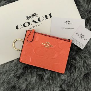 コーチ(COACH)の新品☆COACH(コーチ)ネオンオレンジ レザー コインケース(コインケース)