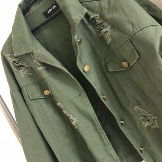 ENVYM - ENVYM ミリタリージャケット カーキ ダメージ加工の通販 by R