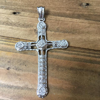 シルバー ペンダントトップ 925 十字架 ロザリオ(ネックレス)