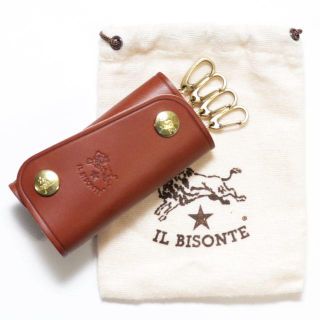 イルビゾンテ(IL BISONTE)の新品 イルビゾンテ キーケース スマートキー レザー ケース あか茶 ブラウン(名刺入れ/定期入れ)